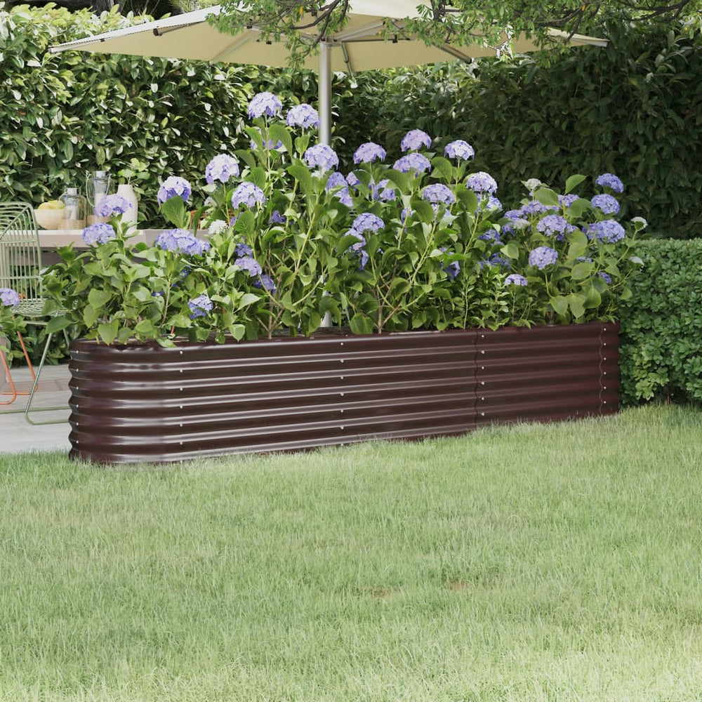 vidaXL Raised Garden Bed Galvanized Steel 224x40x36 cm Brown