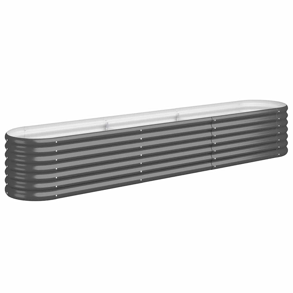 vidaXL Raised Garden Bed Galvanized Steel 224x40x36 cm Anthracite