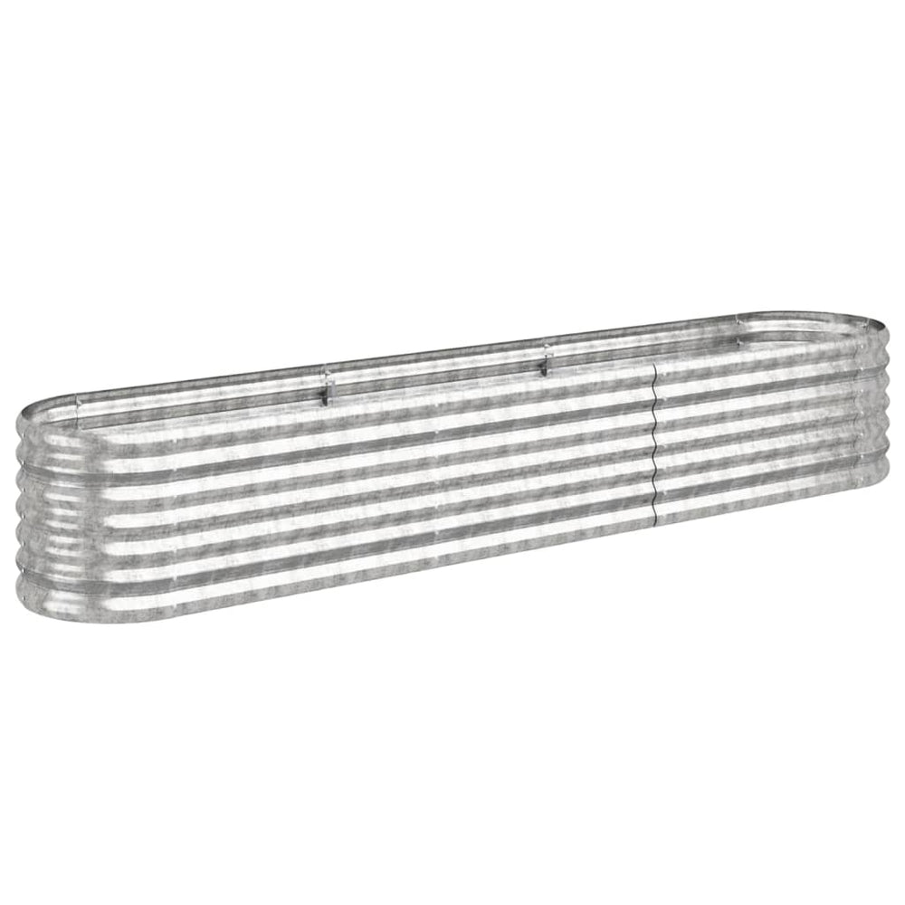 vidaXL Raised Garden Bed Galvanized Steel 224x40x36 cm Silver