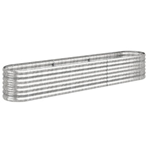 vidaXL Raised Garden Bed Galvanized Steel 224x40x36 cm Silver