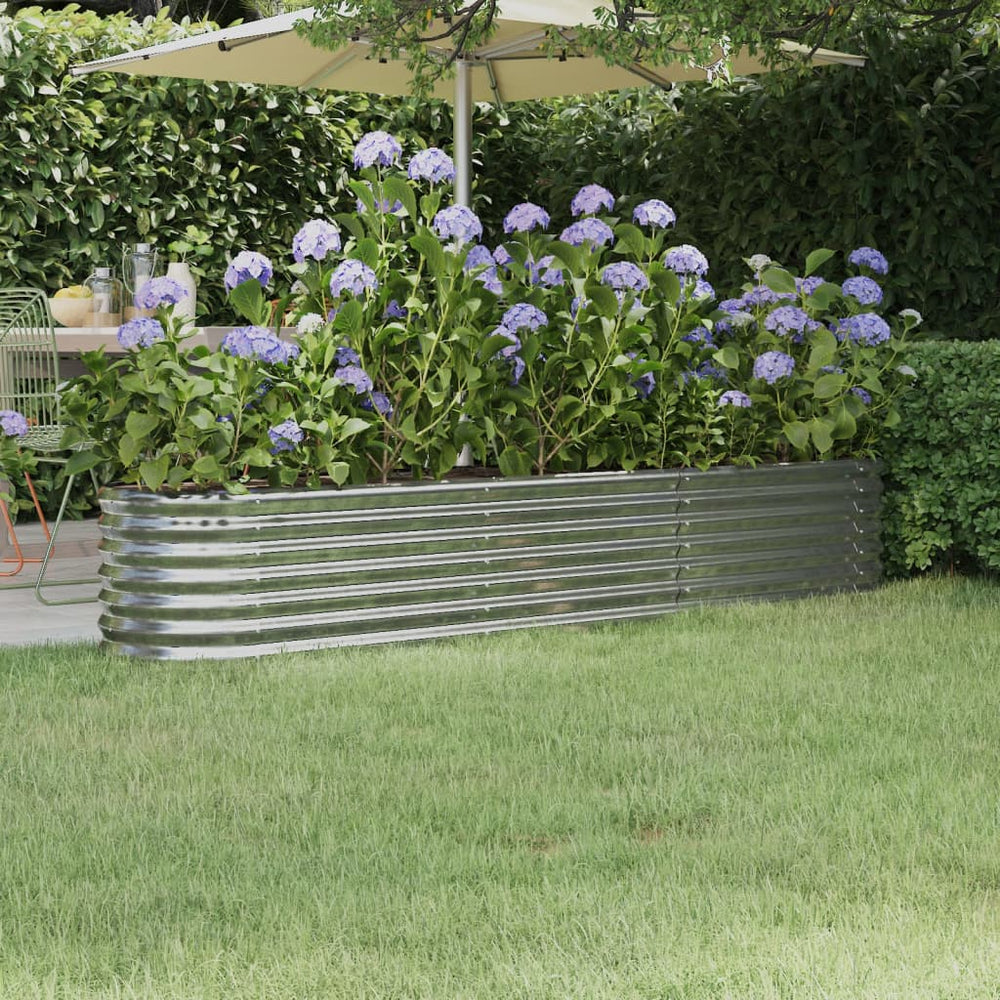 vidaXL Raised Garden Bed Galvanized Steel 224x40x36 cm Silver