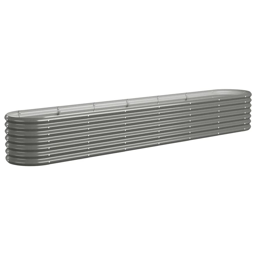 vidaXL Raised Garden Bed Galvanized Steel 260x40x36 cm Grey