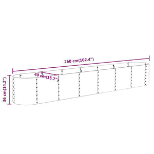 vidaXL Raised Garden Bed Galvanized Steel 260x40x36 cm Anthracite