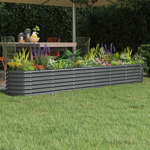 vidaXL Raised Garden Bed Galvanized Steel 260x40x36 cm Anthracite
