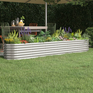 vidaXL Raised Garden Bed Galvanized Steel 260x40x36 cm Silver