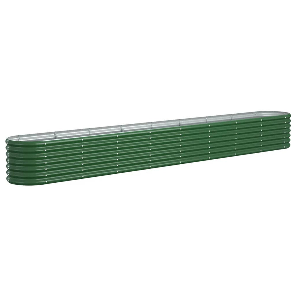 vidaXL Raised Garden Bed Galvanized Steel 332x40x36 cm Green