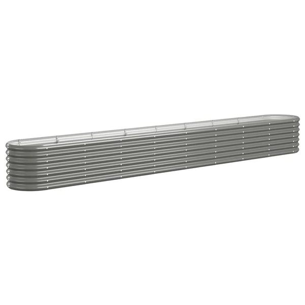 vidaXL Raised Garden Bed Galvanized Steel 332x40x36 cm Grey