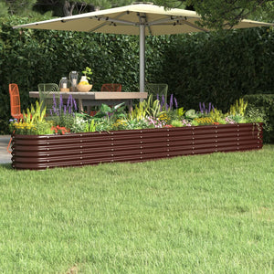 vidaXL Raised Garden Bed Galvanized Steel 332x40x36 cm Brown