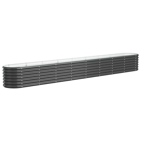 vidaXL Raised Garden Bed Galvanized Steel 332x40x36 cm Anthracite