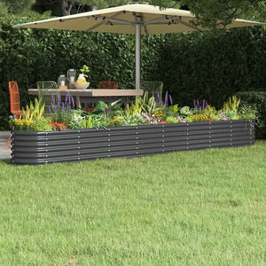 vidaXL Raised Garden Bed Galvanized Steel 332x40x36 cm Anthracite
