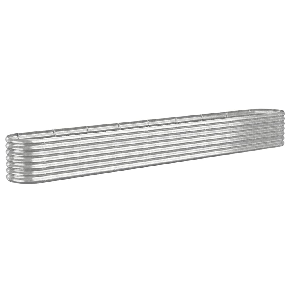 vidaXL Raised Garden Bed Galvanized Steel 332x40x36 cm Silver