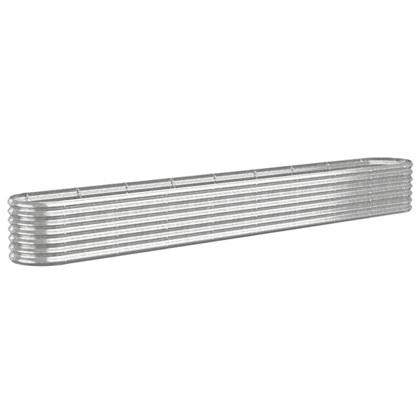 vidaXL Raised Garden Bed Galvanized Steel 332x40x36 cm Silver