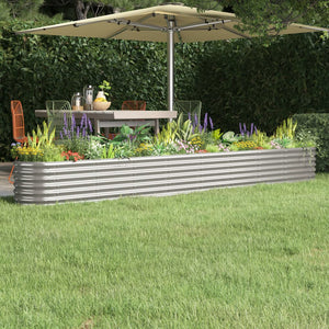vidaXL Raised Garden Bed Galvanized Steel 332x40x36 cm Silver