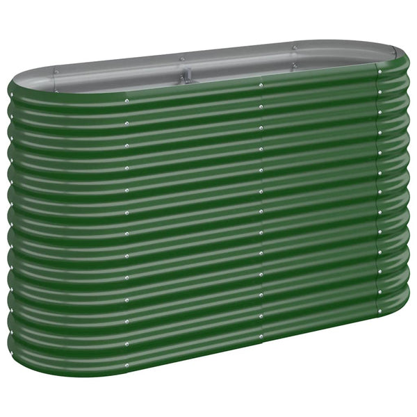 vidaXL Raised Garden Bed Galvanized Steel 114x40x68 cm Green