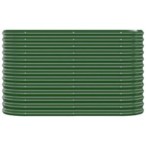 vidaXL Raised Garden Bed Galvanized Steel 114x40x68 cm Green
