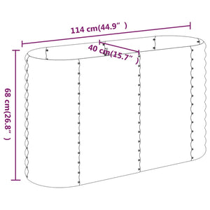 vidaXL Raised Garden Bed Galvanized Steel 114x40x68 cm Green