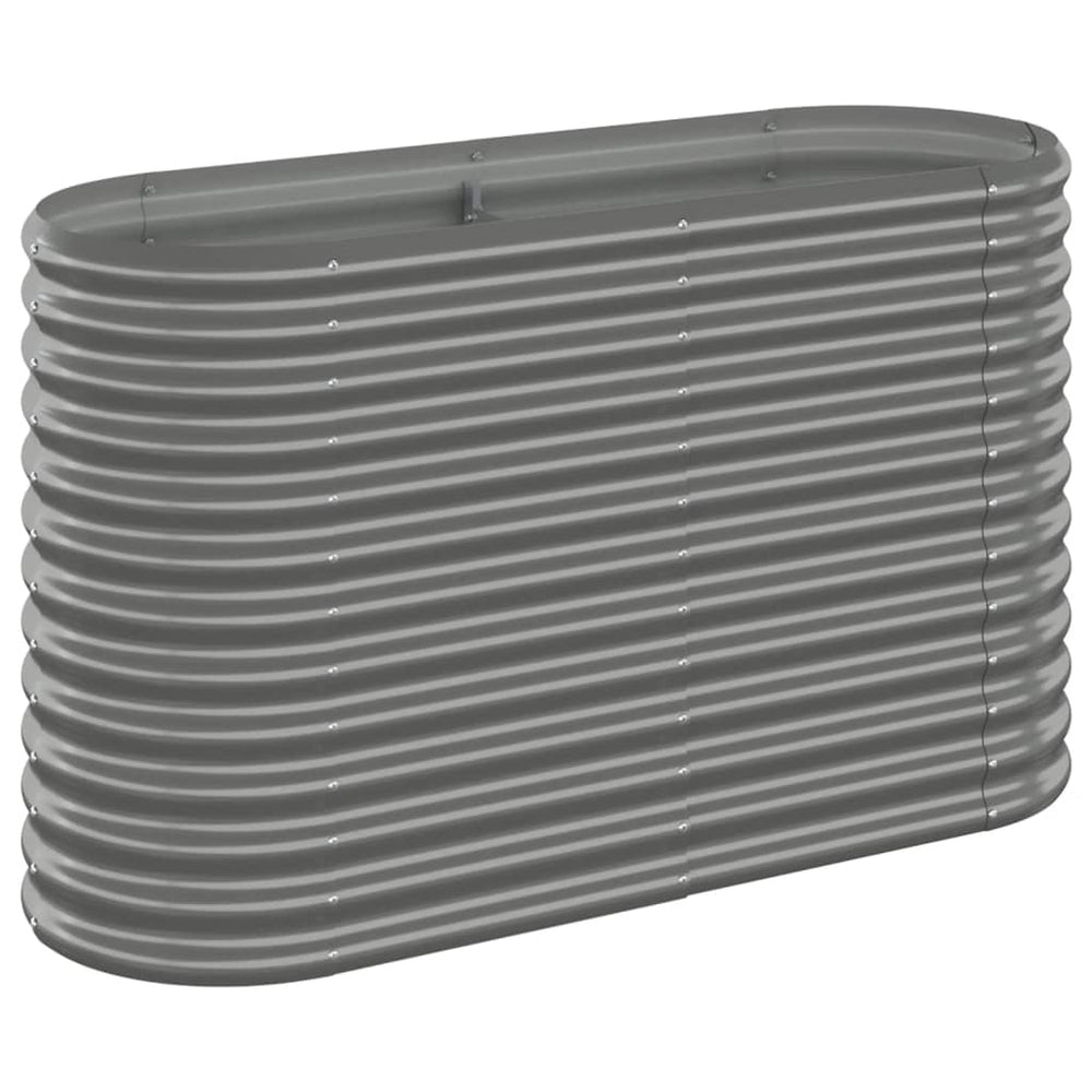 vidaXL Raised Garden Bed Galvanized Steel 114x40x68 cm Gray