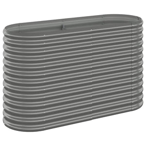 vidaXL Raised Garden Bed Galvanized Steel 114x40x68 cm Gray