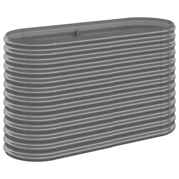 vidaXL Raised Garden Bed Galvanized Steel 114x40x68 cm Gray