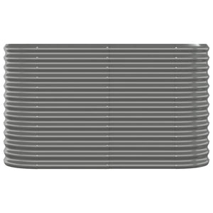vidaXL Raised Garden Bed Galvanized Steel 114x40x68 cm Gray