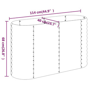 vidaXL Raised Garden Bed Galvanized Steel 114x40x68 cm Gray