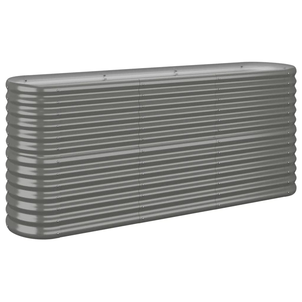 vidaXL Raised Garden Bed Galvanized Steel 152x40x68 cm Grey