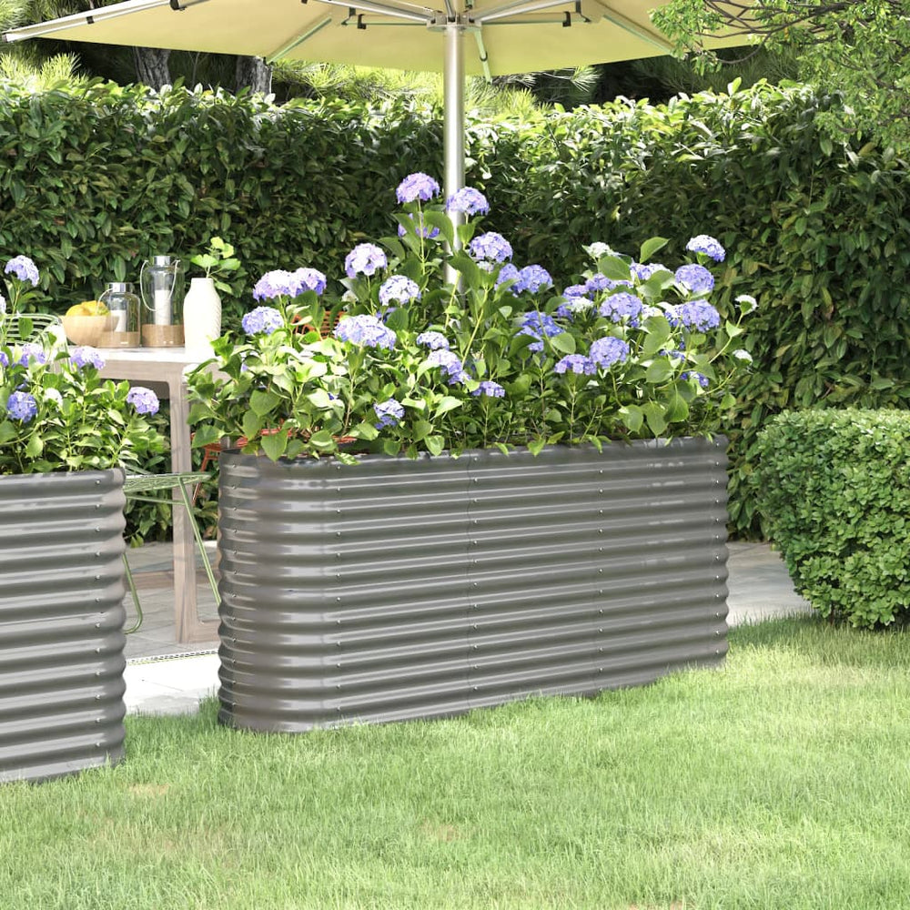 vidaXL Raised Garden Bed Galvanized Steel 152x40x68 cm Grey