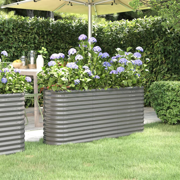 vidaXL Raised Garden Bed Galvanized Steel 152x40x68 cm Grey