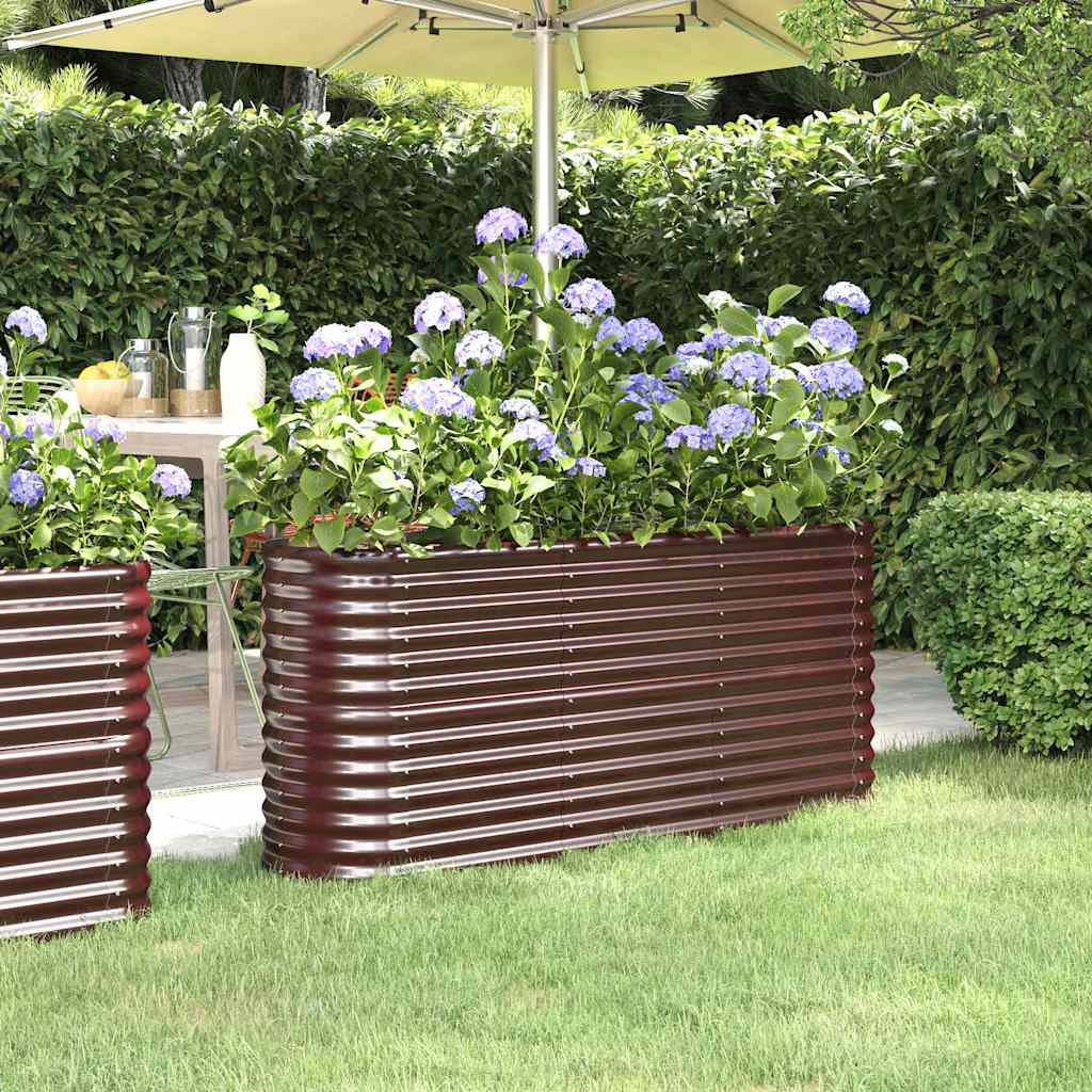 vidaXL Raised Garden Bed Galvanized Steel 152x40x68 cm Brown