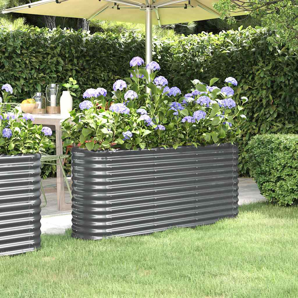 vidaXL Raised Garden Bed Galvanized Steel 152x40x68 cm Anthracite