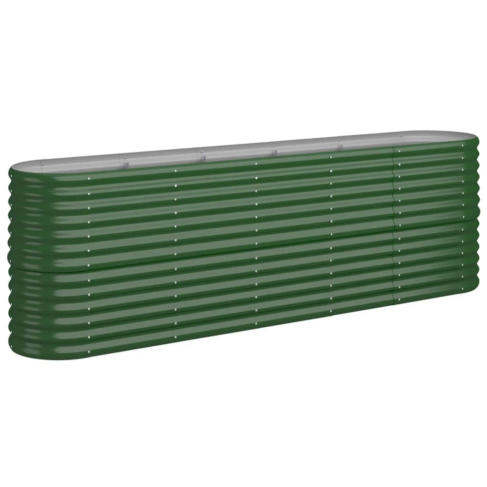vidaXL Raised Garden Bed Galvanized Steel 224x40x68 cm Green