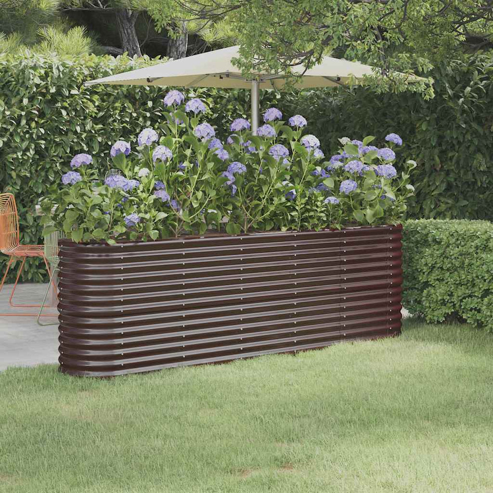 vidaXL Raised Garden Bed Galvanized Steel 224x40x68 cm Brown