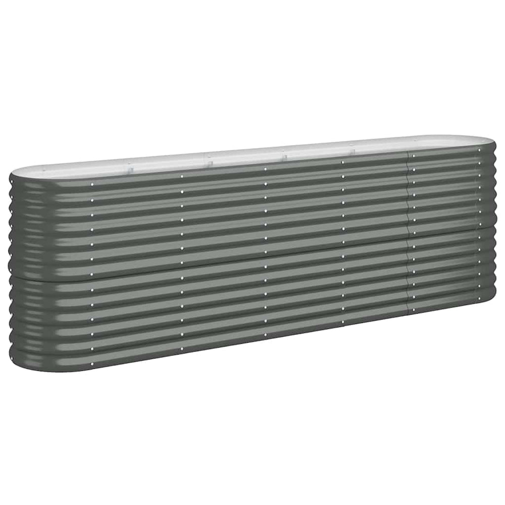 vidaXL Raised Garden Bed Galvanized Steel 224x40x68 cm Anthracite