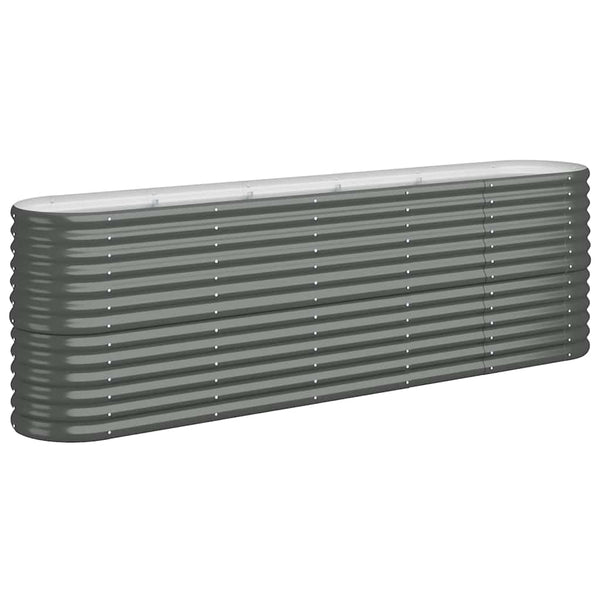 vidaXL Raised Garden Bed Galvanized Steel 224x40x68 cm Anthracite