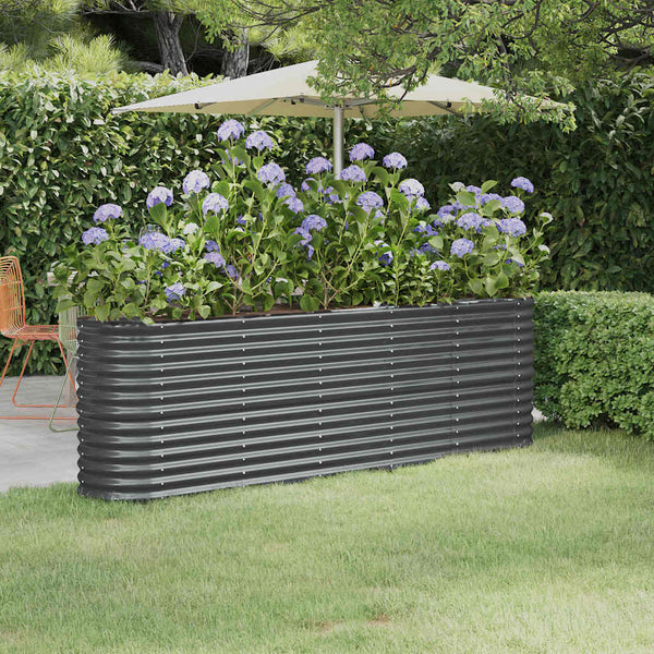 vidaXL Raised Garden Bed Galvanized Steel 224x40x68 cm Anthracite