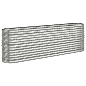 vidaXL Raised Garden Bed Galvanized Steel 224x40x68 cm Silver