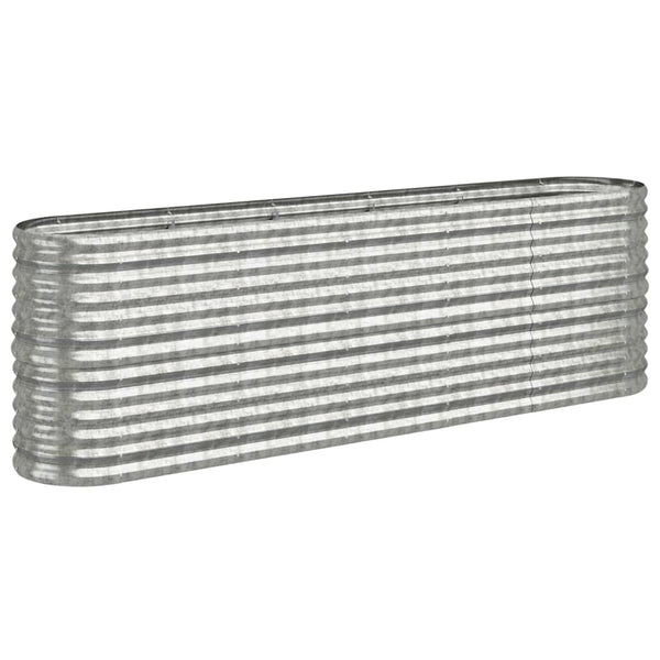 vidaXL Raised Garden Bed Galvanized Steel 224x40x68 cm Silver