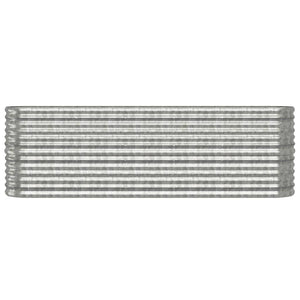 vidaXL Raised Garden Bed Galvanized Steel 224x40x68 cm Silver