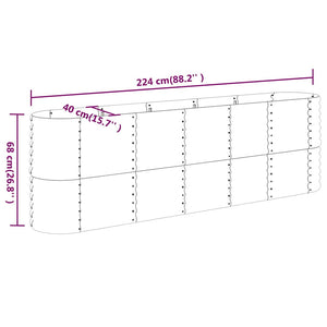 vidaXL Raised Garden Bed Galvanized Steel 224x40x68 cm Silver