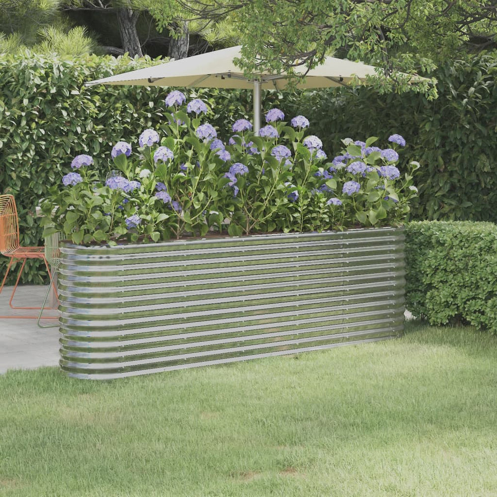 vidaXL Raised Garden Bed Galvanized Steel 224x40x68 cm Silver