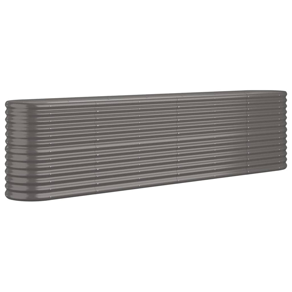 vidaXL Raised Garden Bed Galvanized Steel 260x40x68 cm Grey