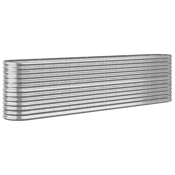 vidaXL Raised Garden Bed Galvanized Steel 260x40x68 cm Silver