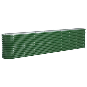 vidaXL Raised Garden Bed Powder-Coated Steel 332x40x68 cm Green