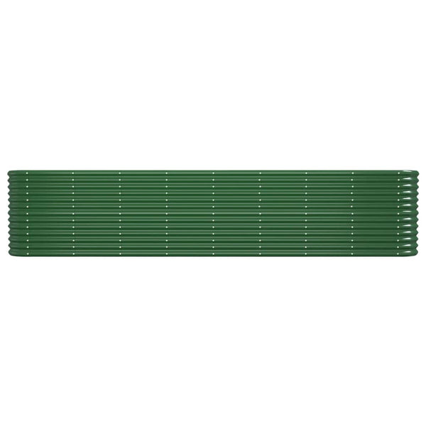 vidaXL Raised Garden Bed Powder-Coated Steel 332x40x68 cm Green