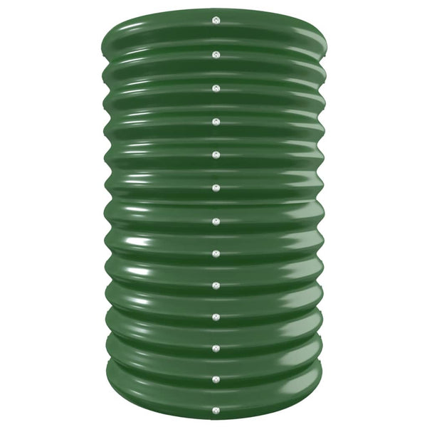 vidaXL Raised Garden Bed Powder-Coated Steel 332x40x68 cm Green