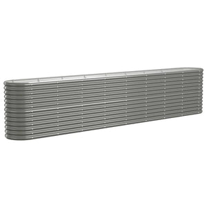 vidaXL Raised Garden Bed Galvanized Steel 332x40x68 cm Grey