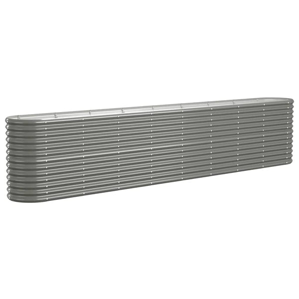 vidaXL Raised Garden Bed Galvanized Steel 332x40x68 cm Grey