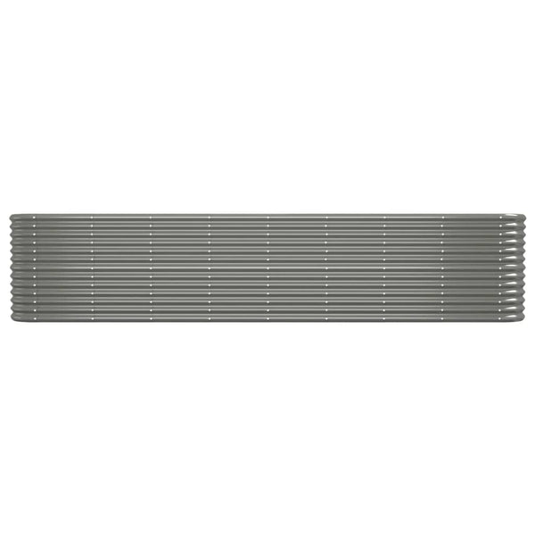 vidaXL Raised Garden Bed Galvanized Steel 332x40x68 cm Grey