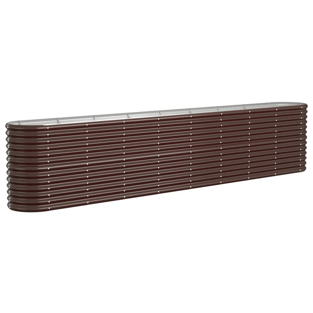 vidaXL Raised Garden Bed Galvanized Steel 332x40x68 cm Brown