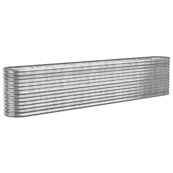 vidaXL Raised Garden Bed Galvanized Steel 332x40x68 cm Silver